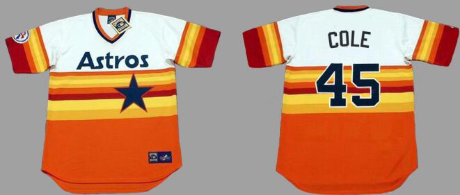 Houston Astros #45 Gerrit Colel Pullover Throwback Baseball Jersey
