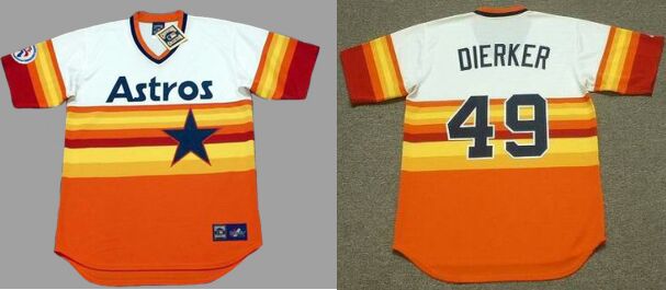 Houston Astros #49 Larry Dierker Pullover Rainbow Throwback Baseball Jersey