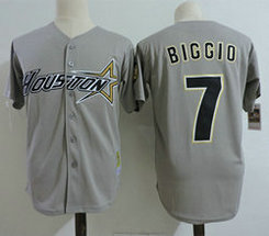 Houston Astros #7 Craig Biggio Grey Throwback Authentic Stitched MLB Jersey
