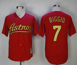 Houston Astros #7 Craig Biggio Red Turn Back The Clock Authentic Stitched MLB Jersey