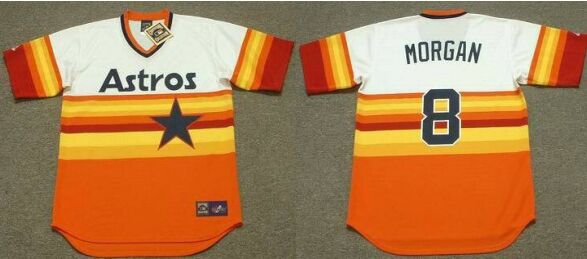Houston Astros #8 Joe Morgan Rainbow Pullover Throwback Baseball Jersey st