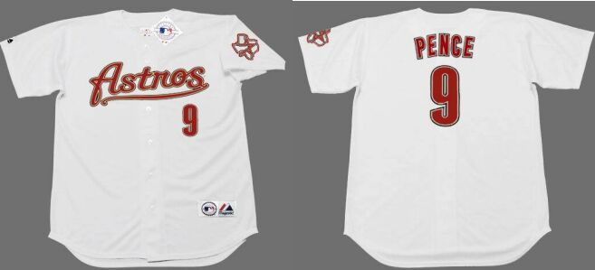 Houston Astros #9 Hunter Pence White 2008 Throwback Baseball Jersey