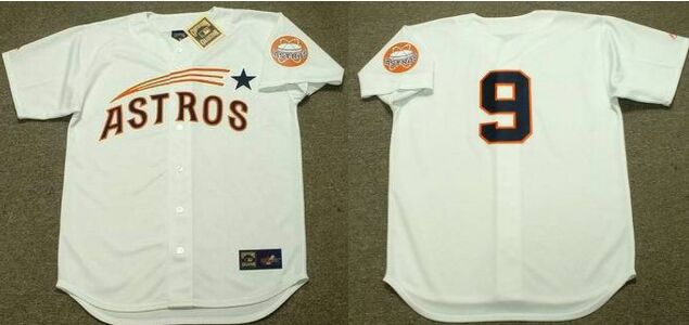Houston Astros #9 Joe Pepitone White 1984 Throwback Baseball Jersey