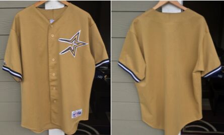 Houston Astros Blank Gold throwback Majestic Authentic Stitched MLB Jersey