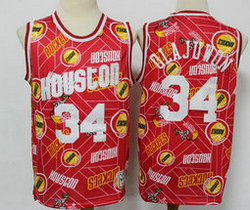 Houston Rockets #34 Hakeem Olajuwon Hardwood Classics tear up pack Swingman Jersey