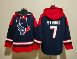 Houston Texans #7 C.J. Stroud Navy 2023 All Stitched Hooded Sweatshirt