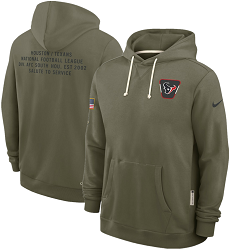 Houston Texans Olive 2025 Salute To Service Pullover Hoodie