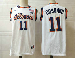 Illinois Fighting Illini #11 Ayo Dosunmu White College Basketball Jersey
