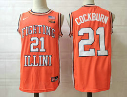 Illinois Fighting Illini #21 Kofi Cockburn Orange College Basketball Jersey