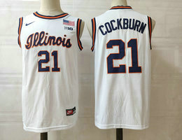 Illinois Fighting Illini #21 Kofi Cockburn White College Basketball Jersey
