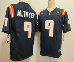 Illinois Fighting Illini #9 Luke Altmyer Blue Authentic Stitched NCAA Jersey