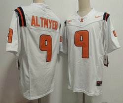 Illinois Fighting Illini #9 Luke Altmyer White Authentic Stitched NCAA Jersey