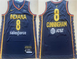 Indiana Fever #8 Sophie Cunningham Navy Stitched Basketball Jersey