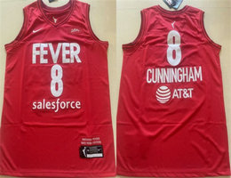 Indiana Fever #8 Sophie Cunningham Red Stitched Basketball Jersey