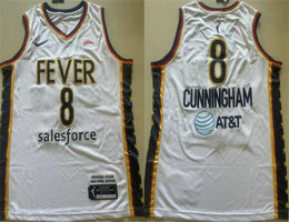 Indiana Fever #8 Sophie Cunningham White Stitched Basketball Jersey