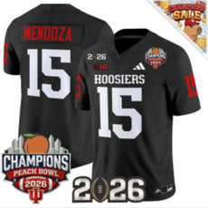 Indiana Hoosiers #15 Fernando Mendoza Black 2026 Champion patch Authentic Stitched NCAA Jersey