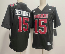 Indiana Hoosiers #15 Fernando Mendoza Black White Name Authentic Stitched NCAA Jersey