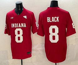 Indiana Hoosiers #8 Kaelon Black Red Indiana Front Authentic Stitched NCAA Jersey