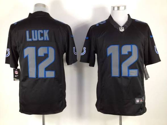 Indianapolis Colts #12 Andrew Luck Black Impact jersey