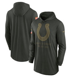 Indianapolis Colts Forest Green 2025 Salute To Service Sideline Dri-FIT Lightweight Pullover Hoodie