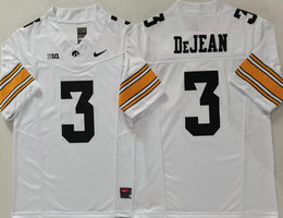 Iowa Hawkeyes #3 Cooper DeJean White F.U.S.E Authentic stitched Football jersey