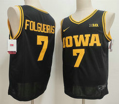 Iowa Hawkeyes #7 Alvaro Folgueiras Black College Basketball Jersey