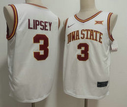 Iowa State Cyclones #3 Tamin Lipsey White College Basketball Jersey