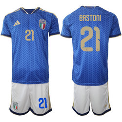 Italy #21 Bastoni Home 2026 World Cup Soccer jersey