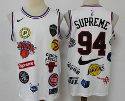 J.R. Smith Previews 94 Supreme X Nba Logo white Jerseys