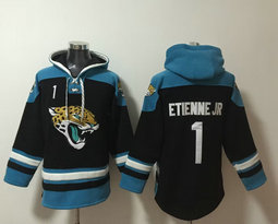 Jacksonville Jaguars #1 Travis Etienne Jr Black NFL Stitched Hoodies