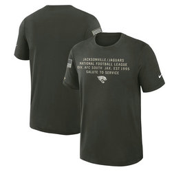 Jacksonville Jaguars Dark Green 2025 Salute To Service Sideline Slub Dri-FIT T-Shirt