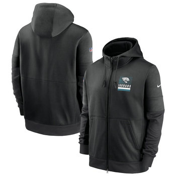 Jacksonville Jaguars Nike Black Sideline Impact Lockup Performance Full-Zip Hoodie