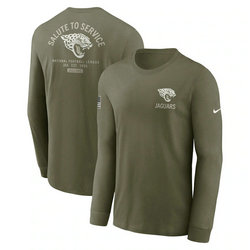 Jacksonville Jaguars Olive 2025 Salute To Service Sideline Long Sleeve T-Shirt