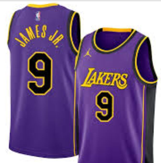 Jodon Los Angeles Lakers #9 Bronny James Purple Authentic Stitched NBA Jersey