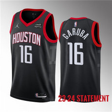 Jondon Houston Rockets #16 Usman Garuba Black 2023 Statement Edition Stitched Basketball Jersey