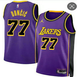 Jondon Los Angeles Lakers #77 Luka Doncic Purple NBA jersey