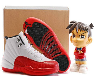 Jordan 12(XII) Authentic basketball shoes Red White AAA 41~47 160728
