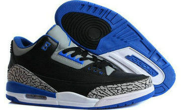 Jordan 3(III) Air Black Blue Basketball shoes size 41-47