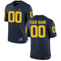 Jordan Brand Michigan Wolverines Customized College Blue Authentic Stitched NCAA Jersey
