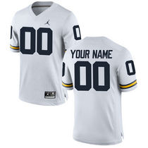 Jordan Brand Michigan Wolverines Customized College White Authentic Stitched NCAA Jersey