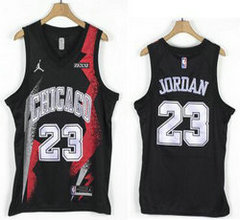 Jordan Chicago Bulls #23 Michael Jordan Black fashion Authentic NBA jersey