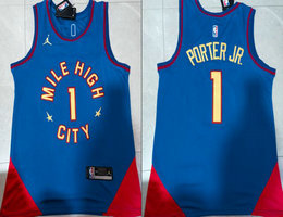 Jordan Denver Nuggets #1 Michael Porter 2023 Blue Authentic Stitched NBA Jersey