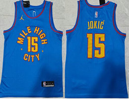 Jordan Denver Nuggets #15 Nikola Jokic Blue 2022-23 Authentic Stitched NBA Jersey