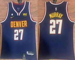 Nike Denver Nuggets #27 Jamal Murray Blue (white Number)6 patch With Advertising Authentic Stitched NBA Jersey