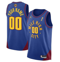 Jordan Denver Nuggets Customized Blue 2023 Finals Champions Authentic Stitched NBA Jersey