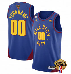 Jordan Denver Nuggets Customized Blue 6 Patch 2023 Finals Authentic Stitched NBA Jersey