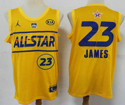 Jordan Los Angeles Lakers #23 Lebron James 2020-21 All Star Authentic Stitched NBA Jersey