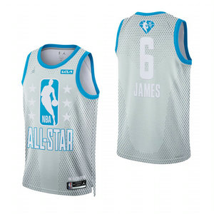 Jordan Los Angeles Lakers #6 Lebron James Gray 2022 All Star 75th anniversary Authentic Stitched NBA Jersey
