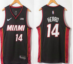 Nike Miami Heat #14 Tyler Herro Black City 75th anniversary With Advertising Authentic Stitched NBA Jersey