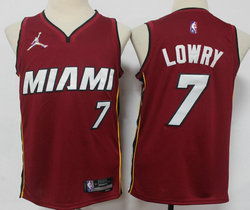 Jordan Miami Heat #7 Kyle Lowry Red 2021-22 75th anniversary Authentic Stitched NBA jersey